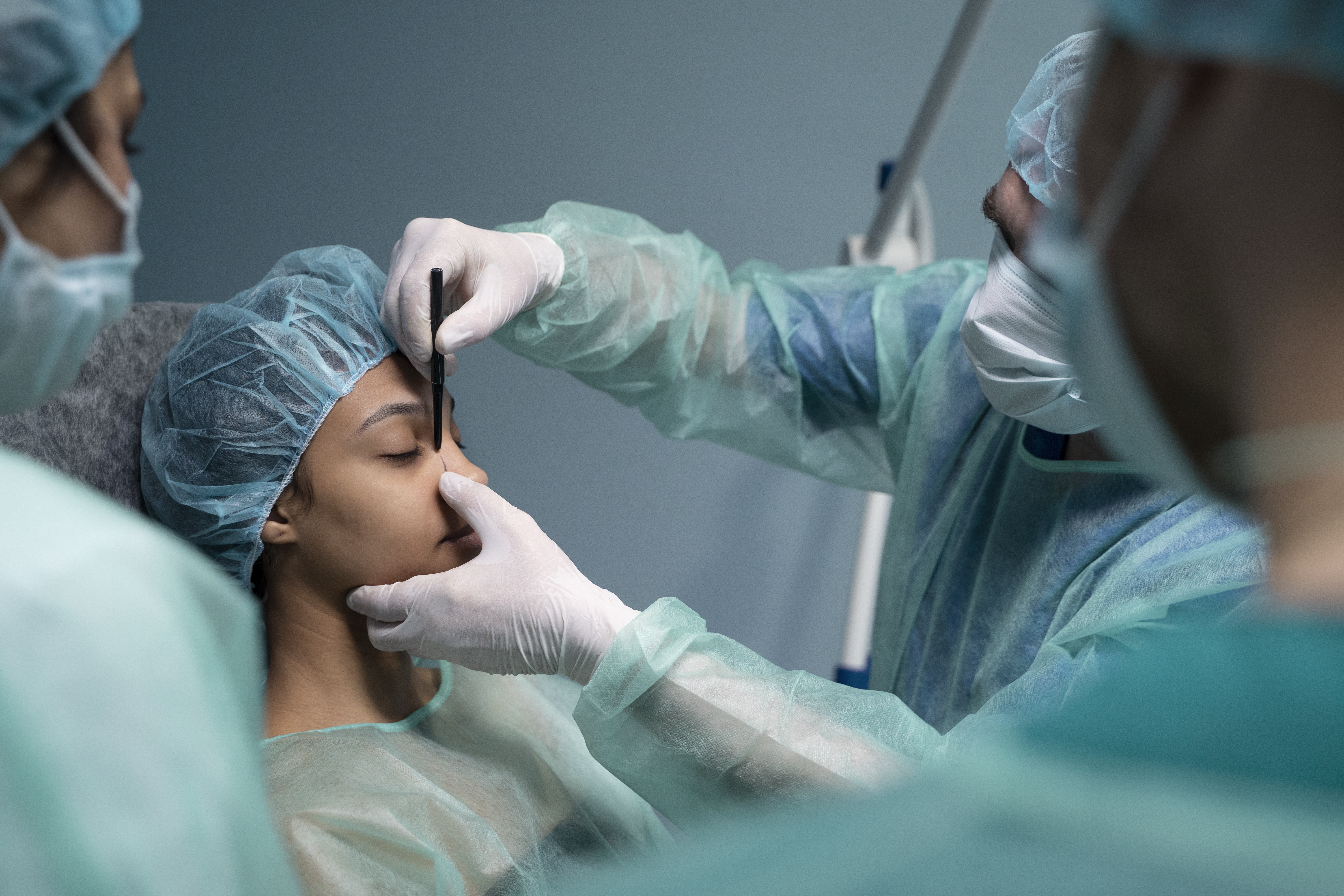 Doctor examining a patient during a consultation