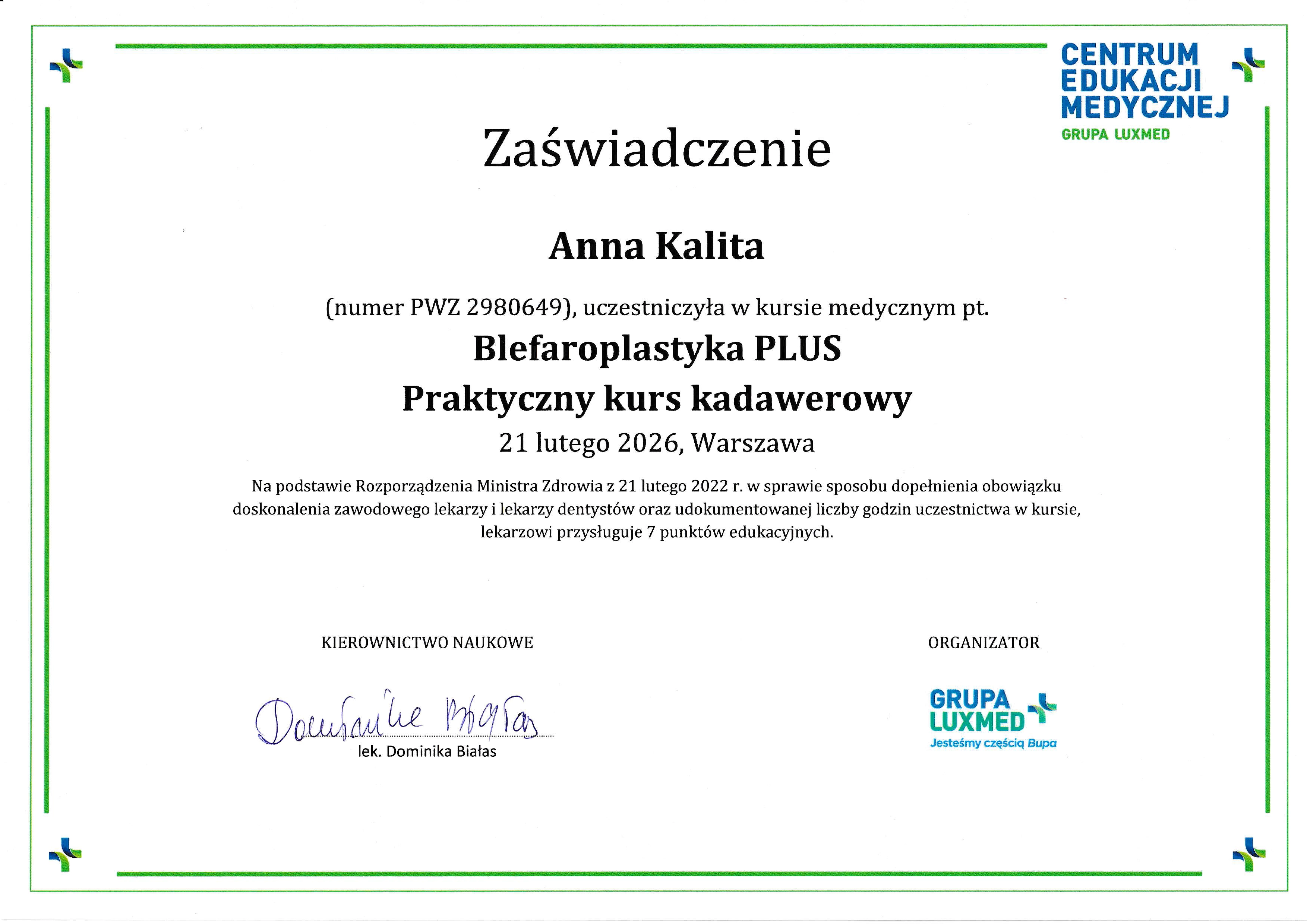 Certificate